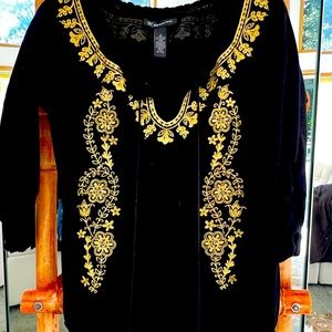 INC gold embellished top